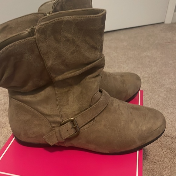 ID Required Shoes Id Required Tan Suede Ankle Booties Poshmark